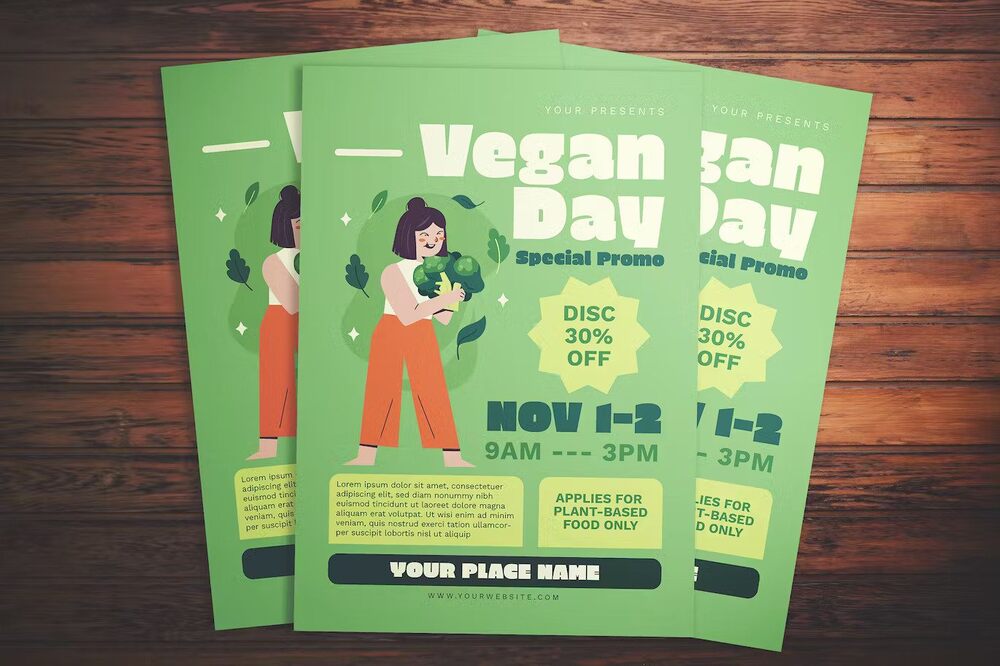 A vegan day flyer template
