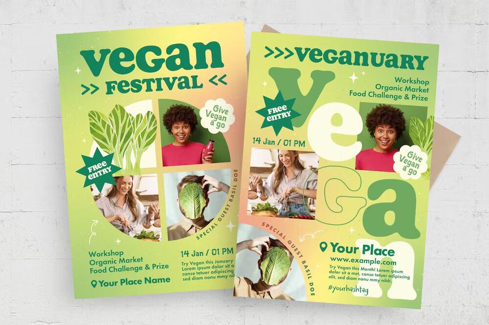A vegan flyer template