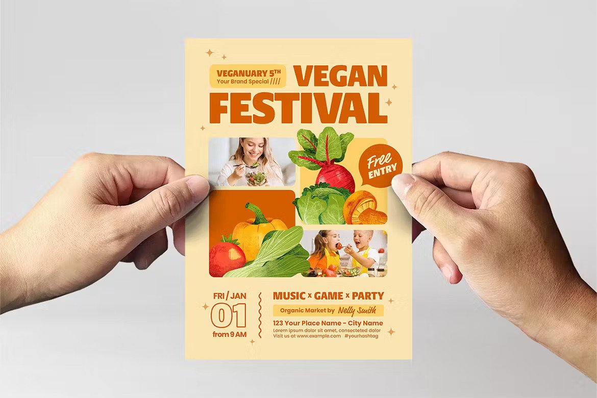 A vegan festival flyer template