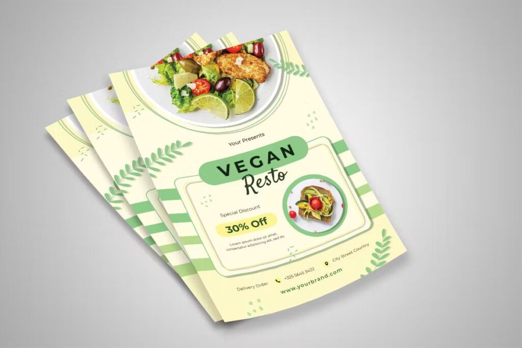 A vegan resto flyer template