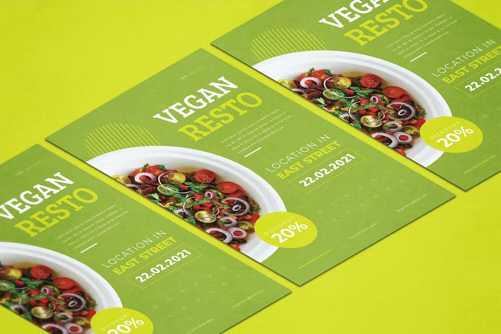 A vegan resto flyer template