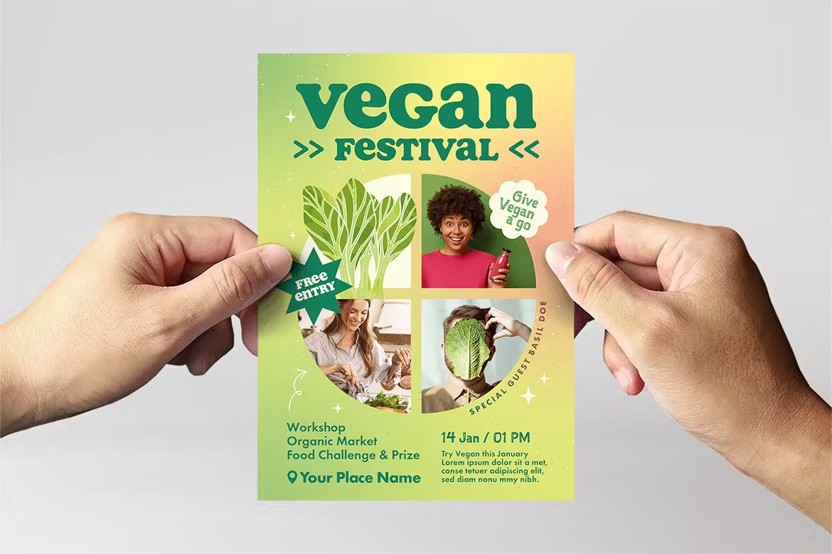 A vegan and vegetarian flyer templates