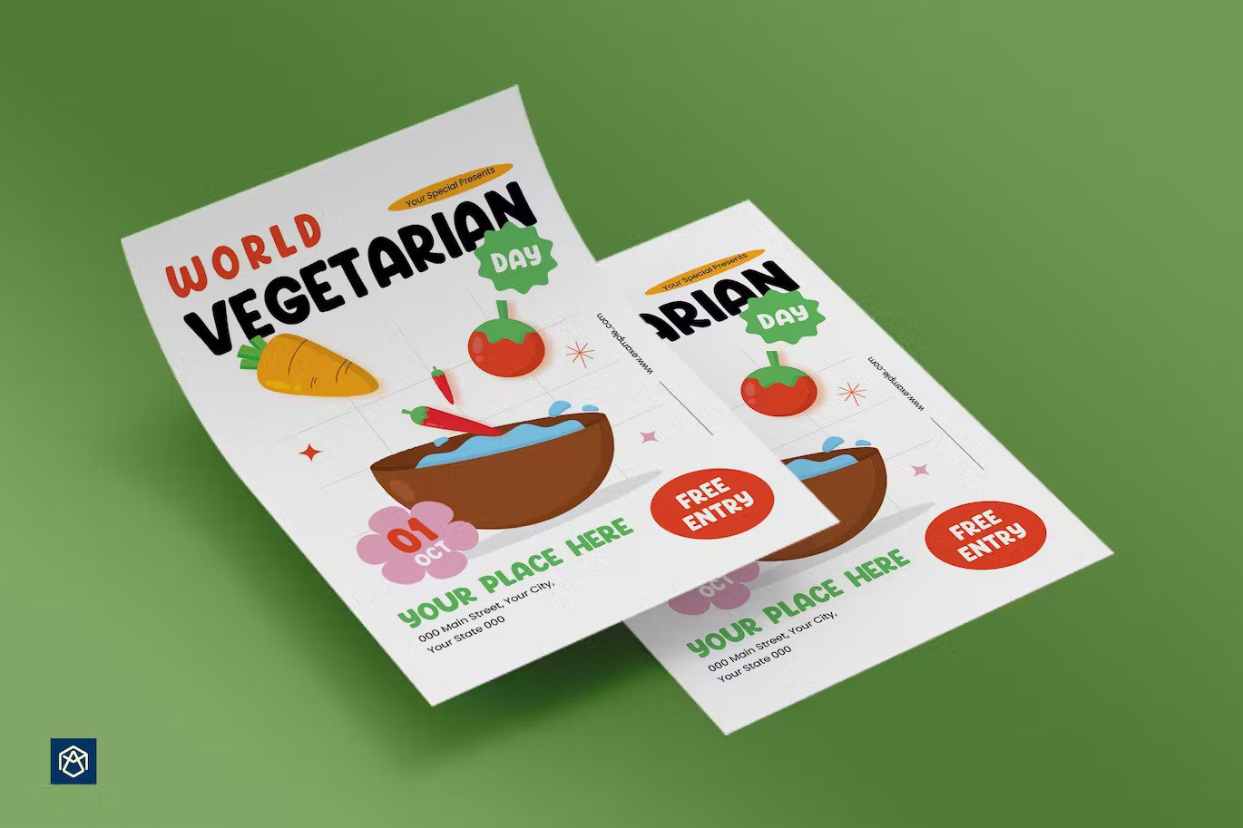 A world vegetarian flyer template