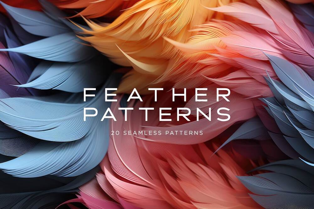 A seamless realistic feather patterns