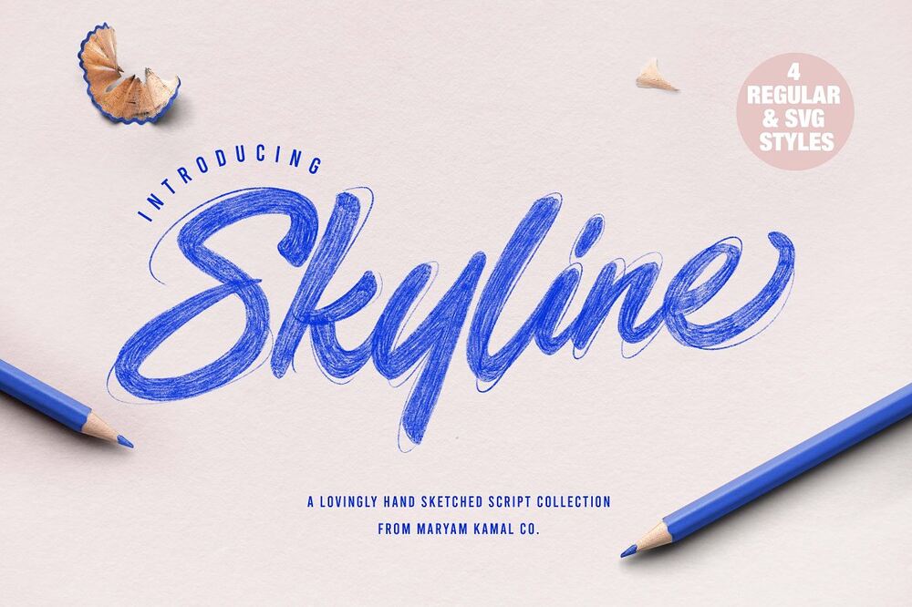 A hand sketched script font collection