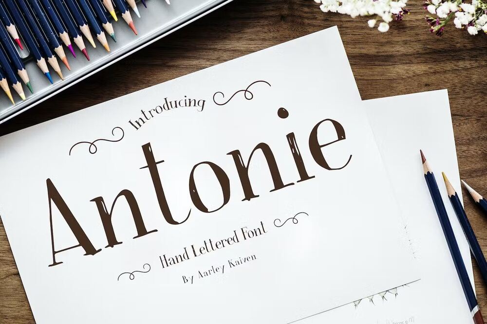 A hand lettered font