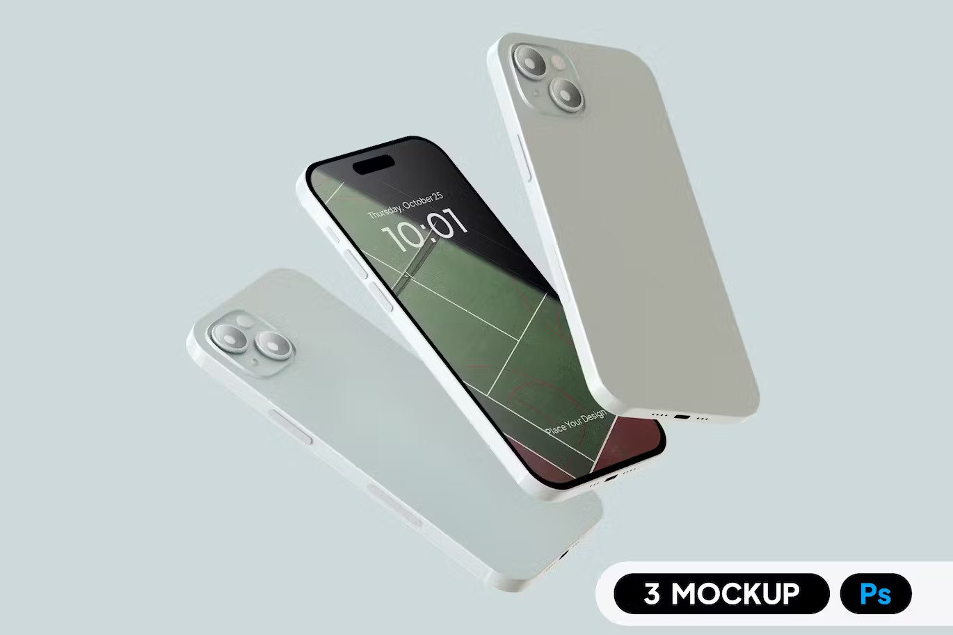 A blue iphone 15 mockup