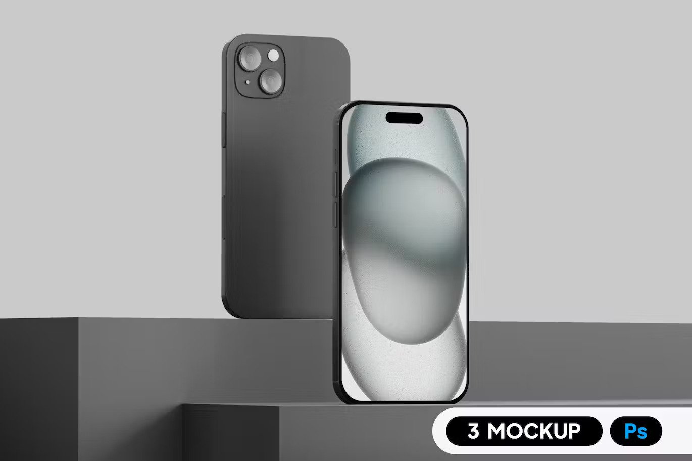 An elegant black iphone 15 mockup