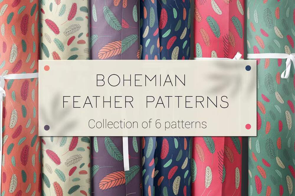 A bohemian feather patterns