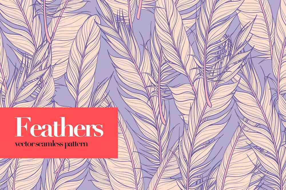 A seamless feathers patterns