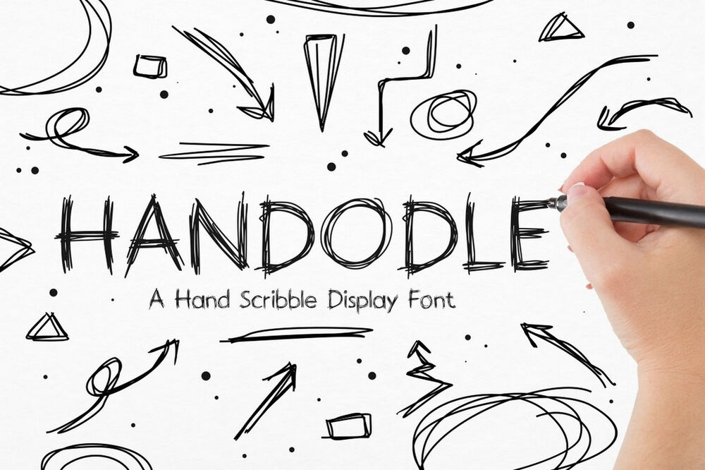 A hand scribble display font