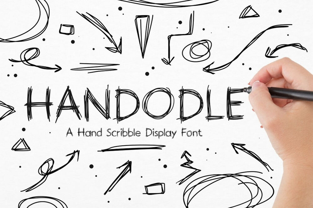 A hand scribble display font