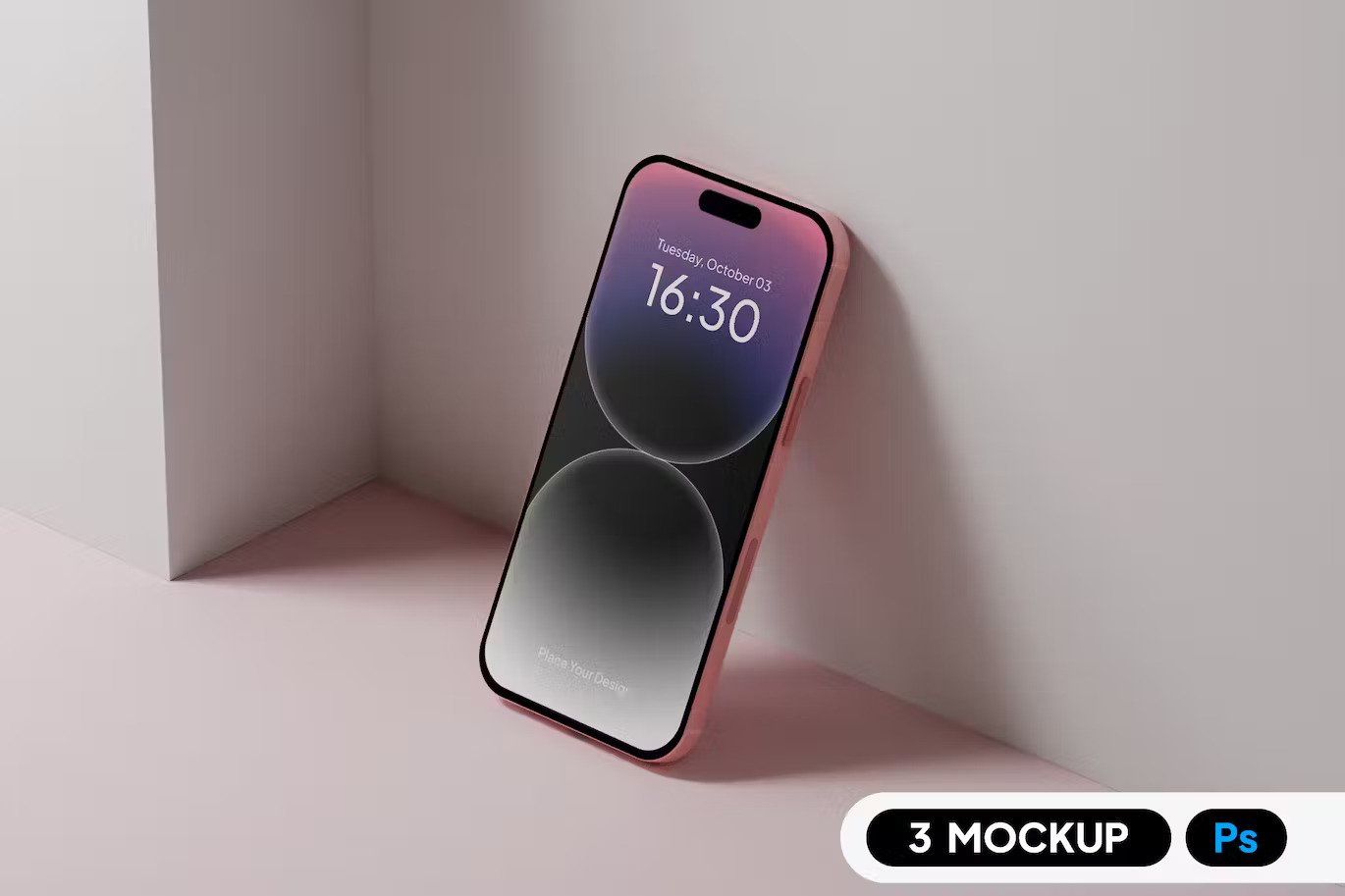 A light pink iphone 15 mockup