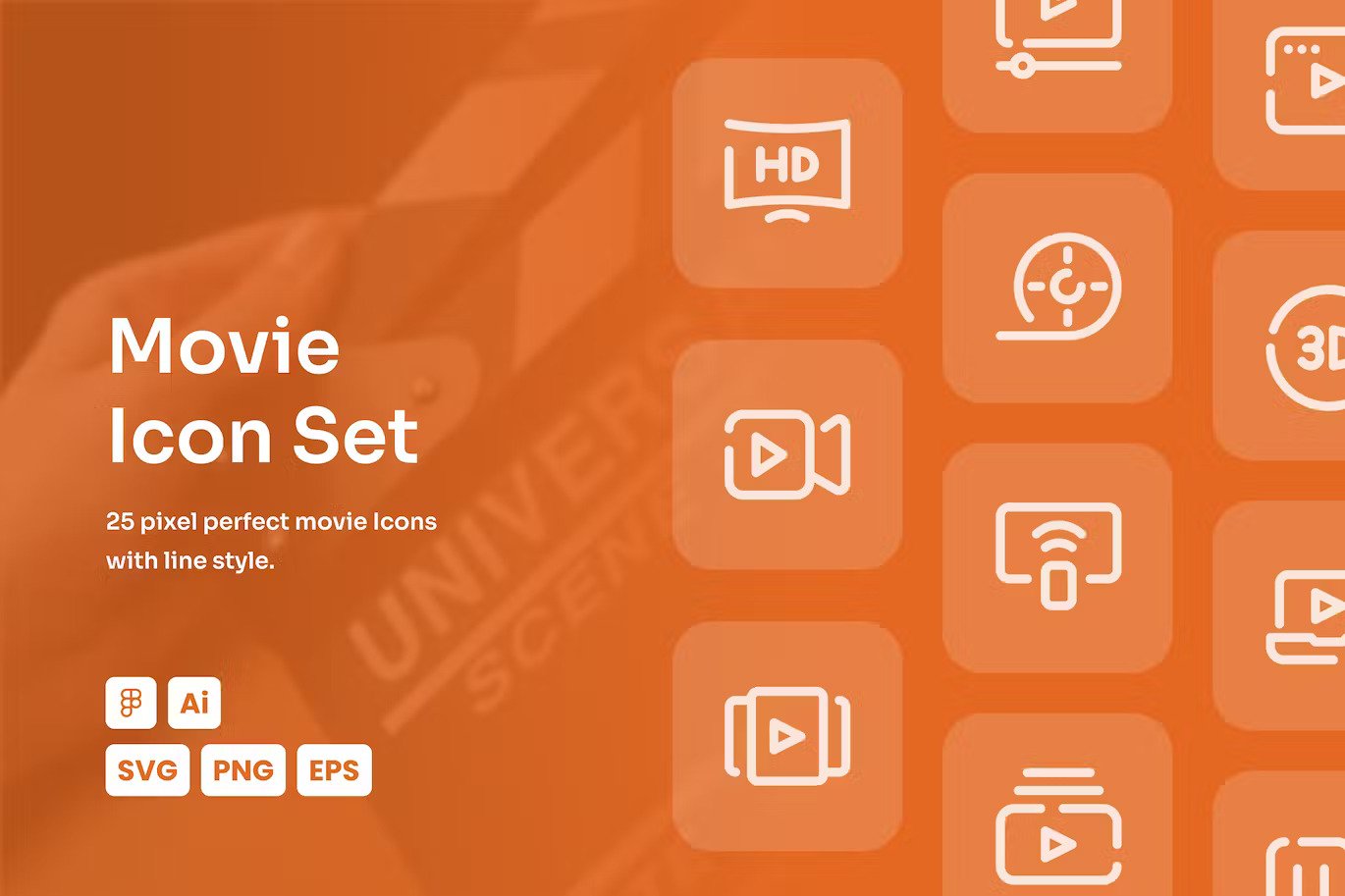 A movie dashed line icon set