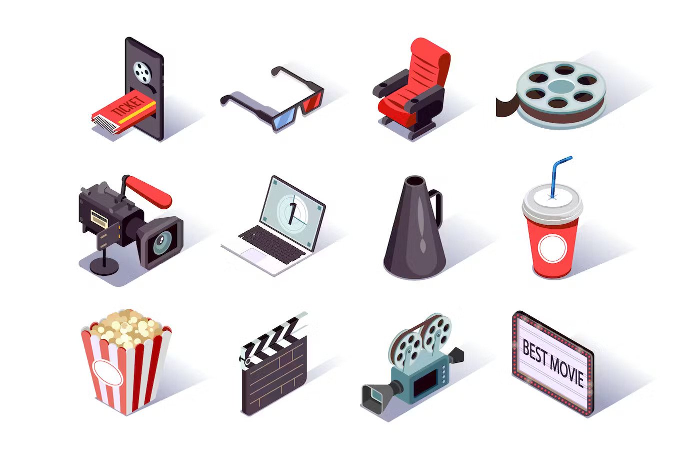 A movie production icon set
