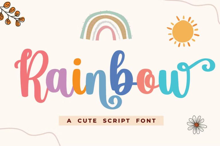 A rainbow colorful fonts
