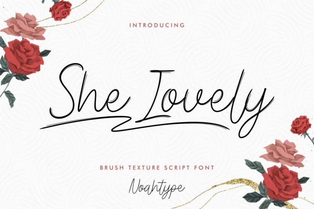 A free brush texture script font