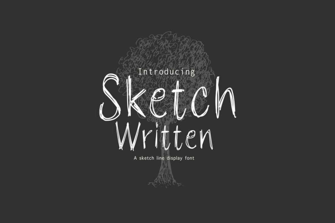 A sketch line display font