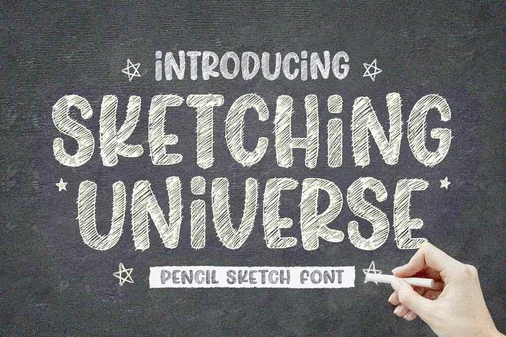 A pencil sketch font