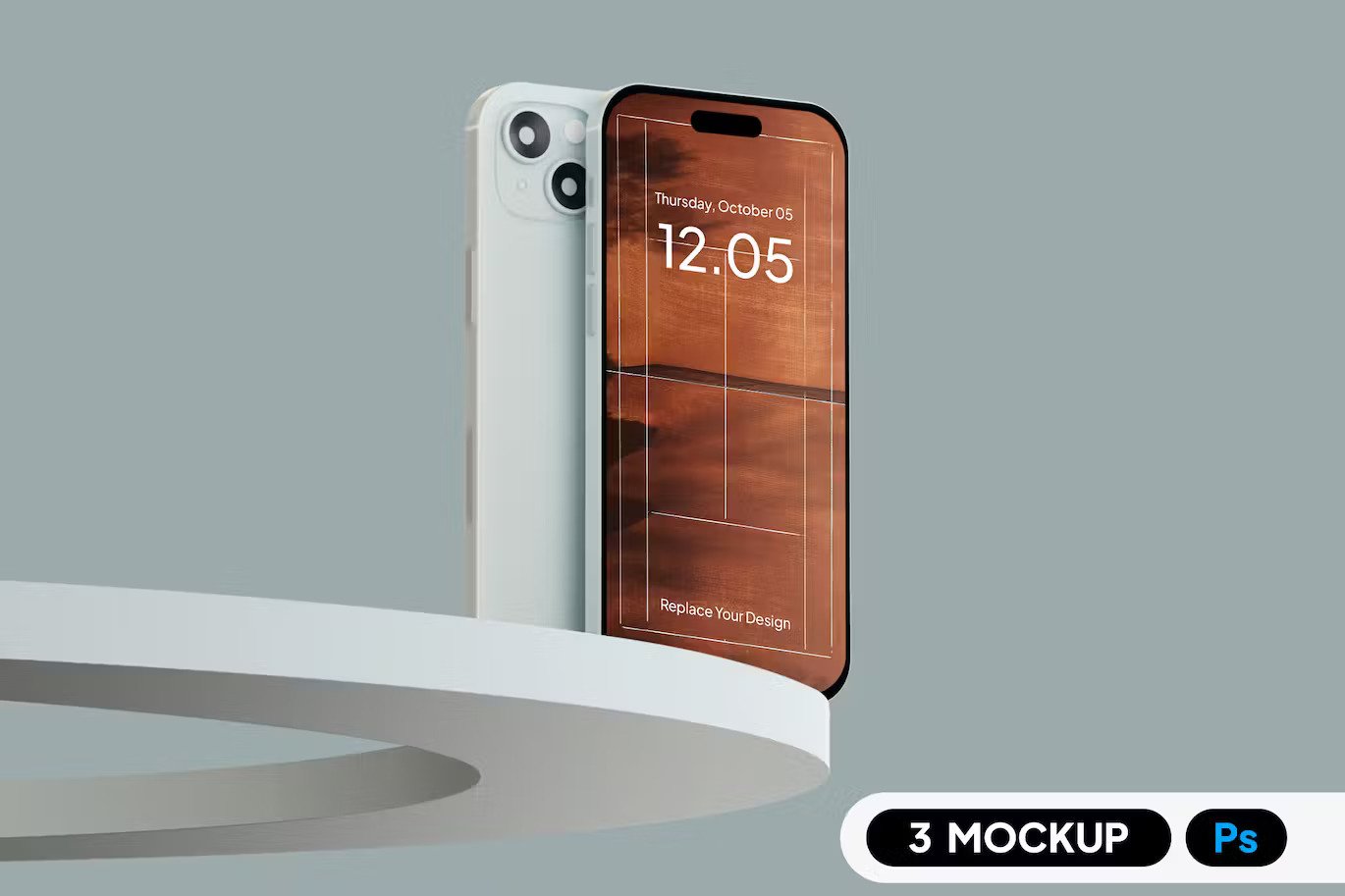 A stylish blue iphone 15 mockup