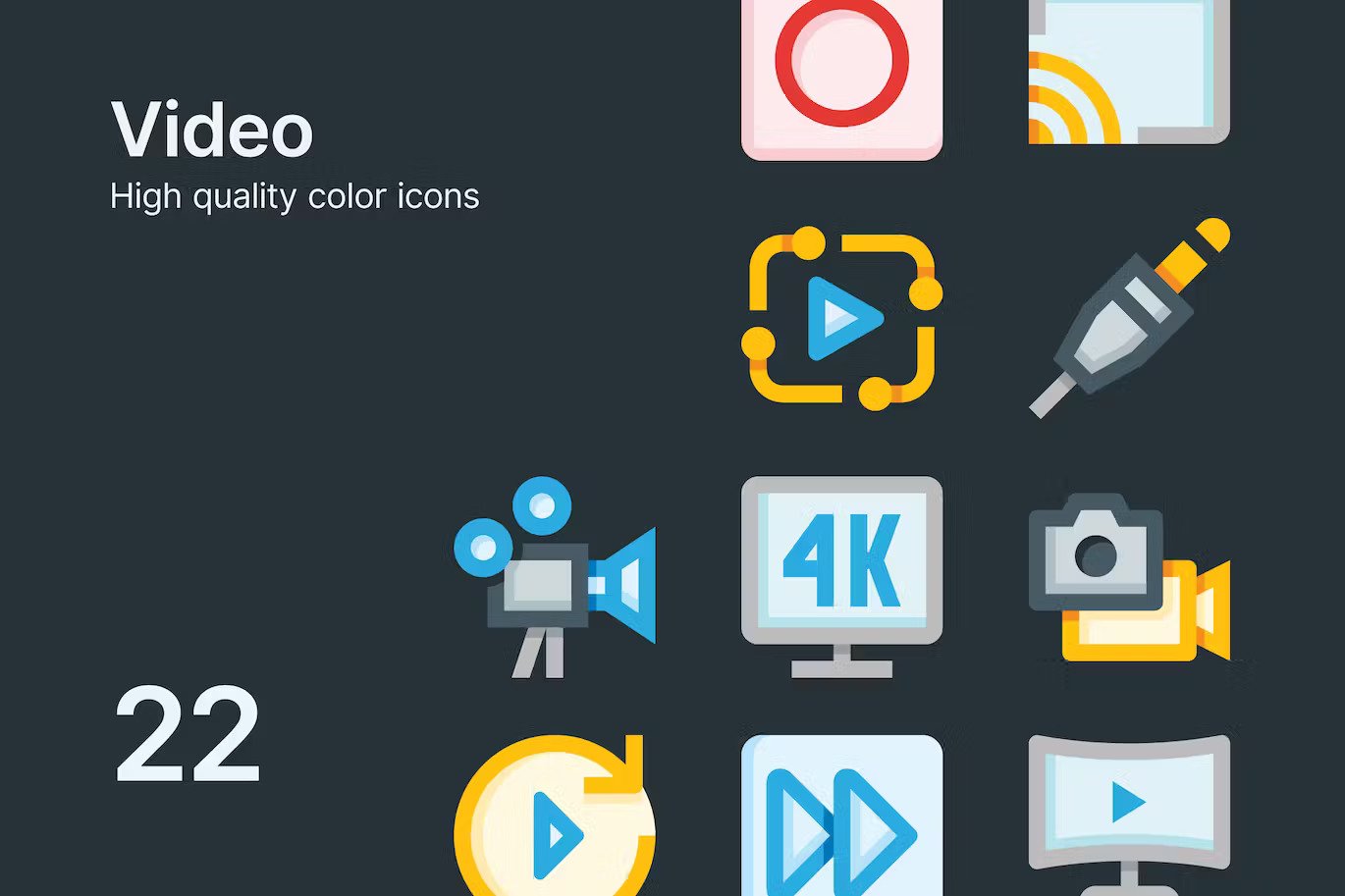 A modern video icons