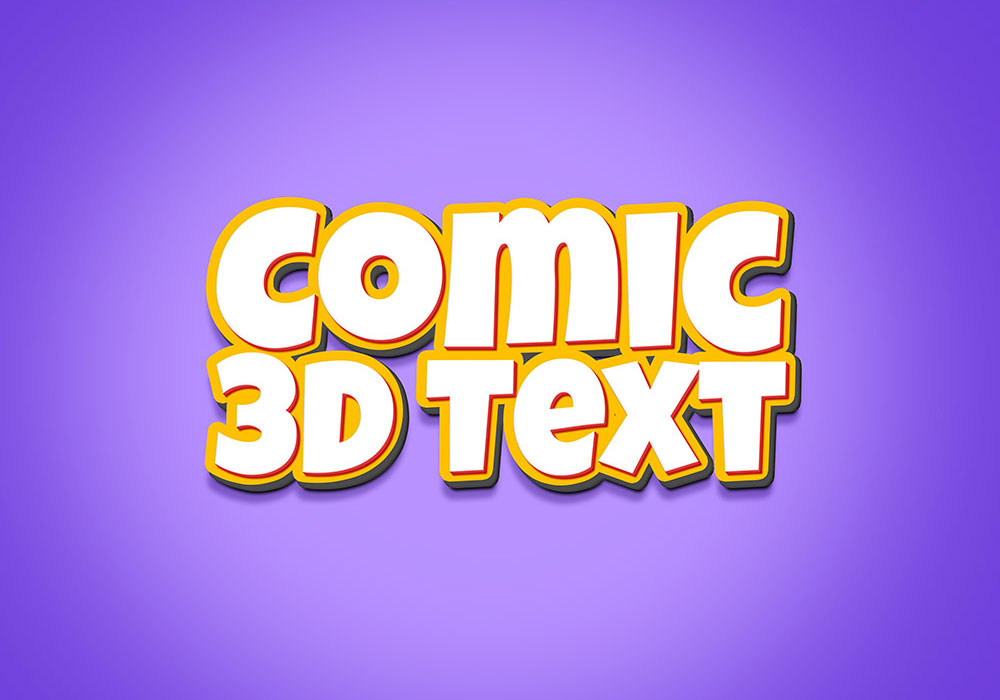 A free 3d comic text effect for photoshop