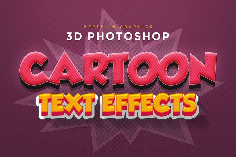 A 3d cartoon text effects
