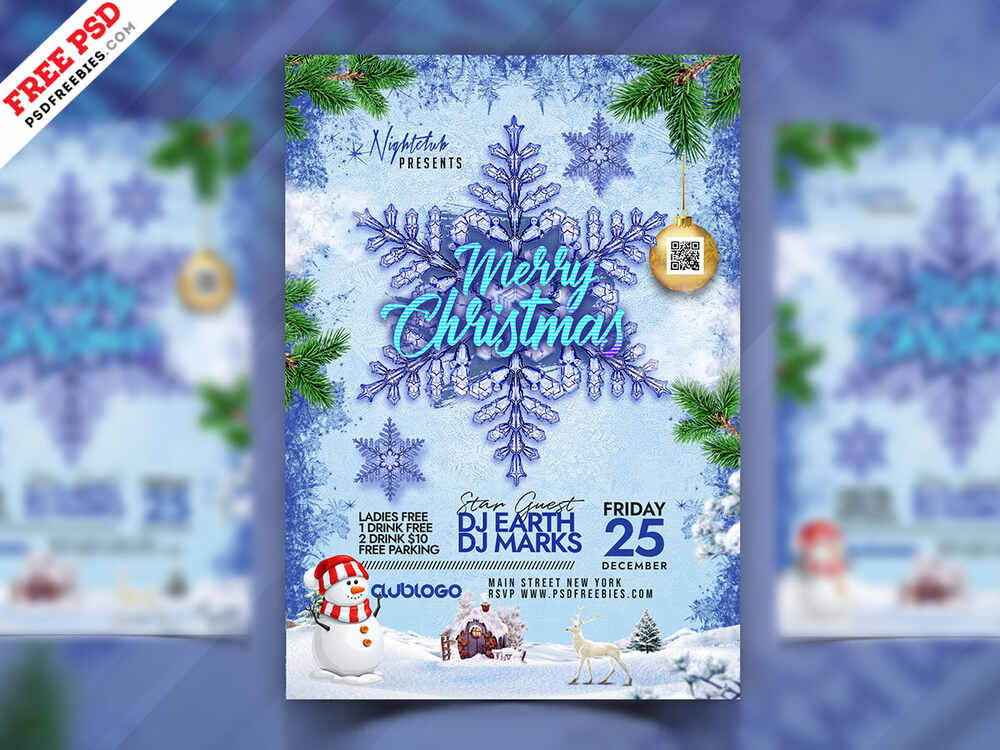 A free winter christmas flyer template
