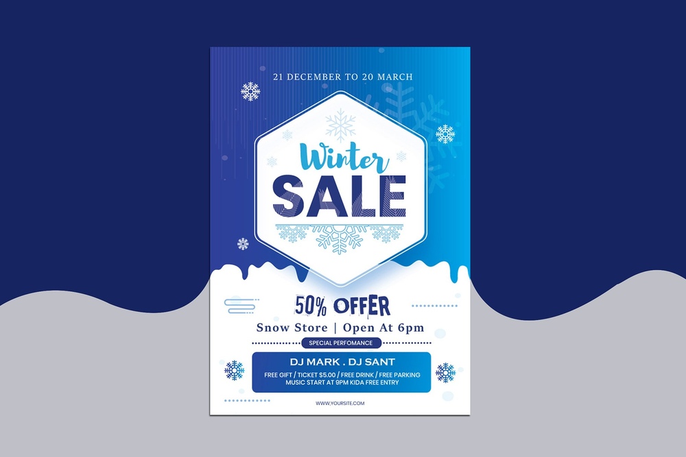 A winter sale flyer template