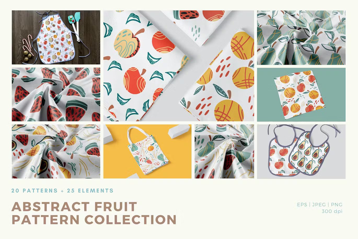An abstract fruit pattern collection
