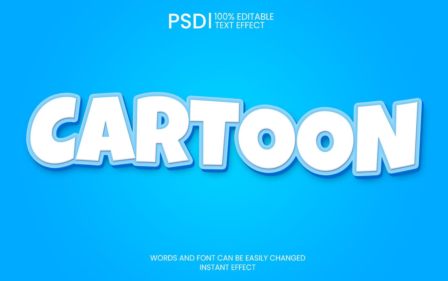 A free blue cartoon text effect