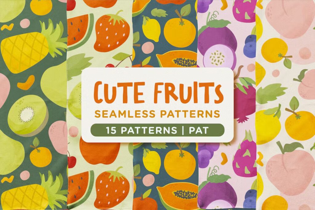 A cute fruits seamless patterns