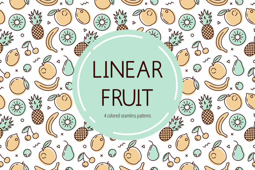 A free linear seamless fruit pattern