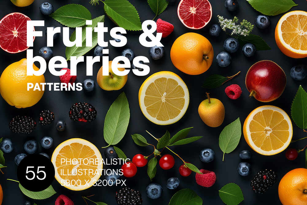 A fruit and berries patterns