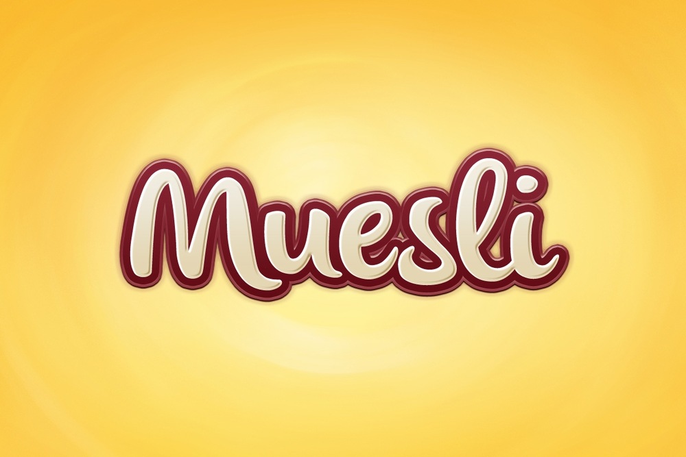A free muesli text effect for photoshop
