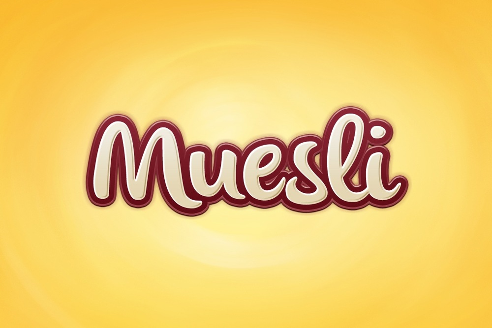 A free muesli text effect for photoshop