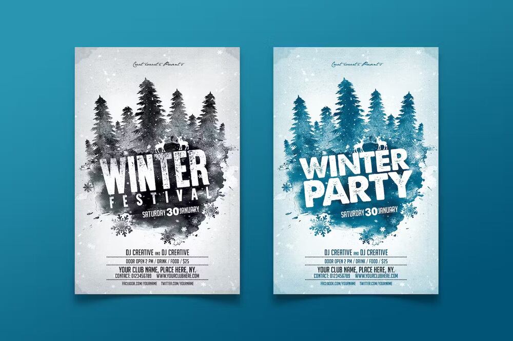 A winter festival flyer template