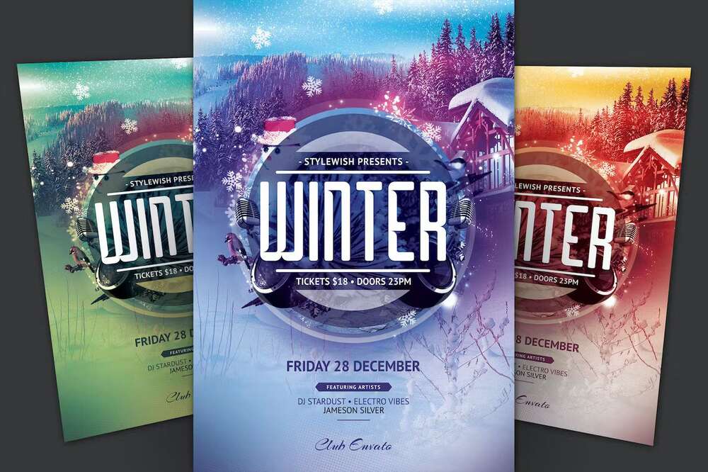 A winter event flyer template