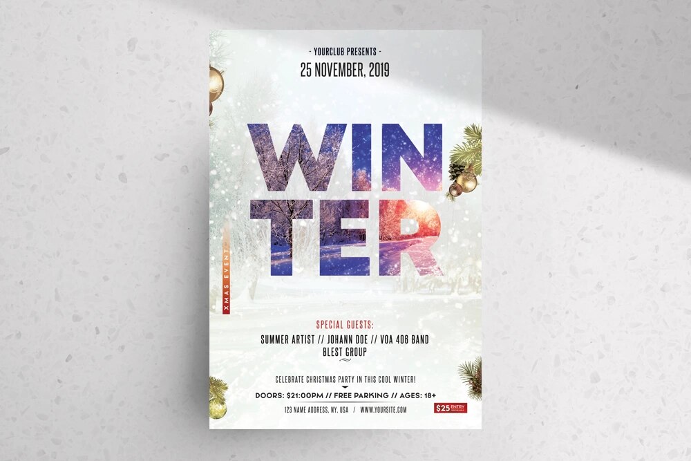 A free winter season flyer template