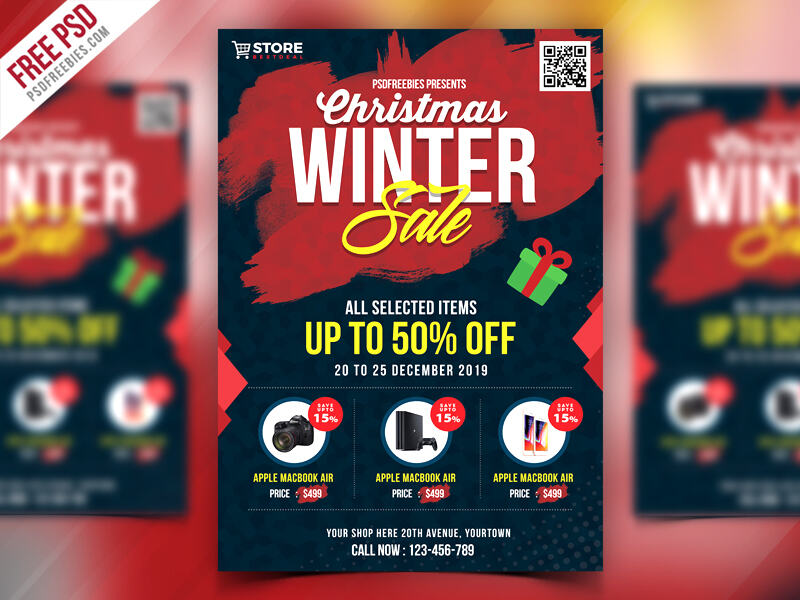 A free winter sale flyer template