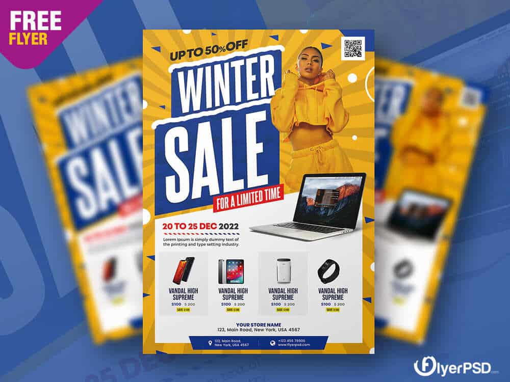 A free winter sale flyer template