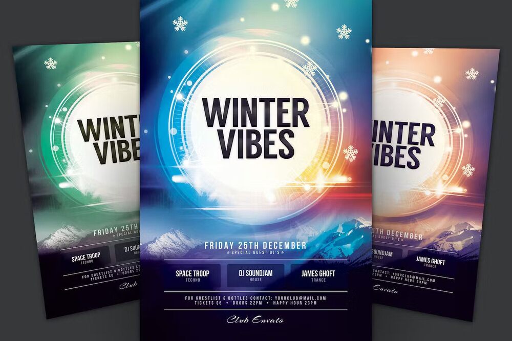 A winter vibes flyer template