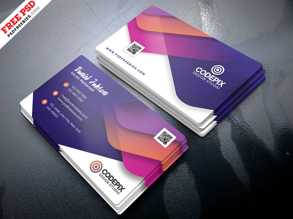 A free colorful business card template