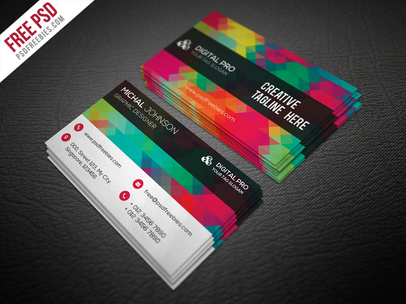 A free multicolor business card template