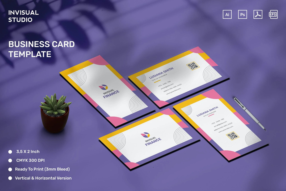 A business card template