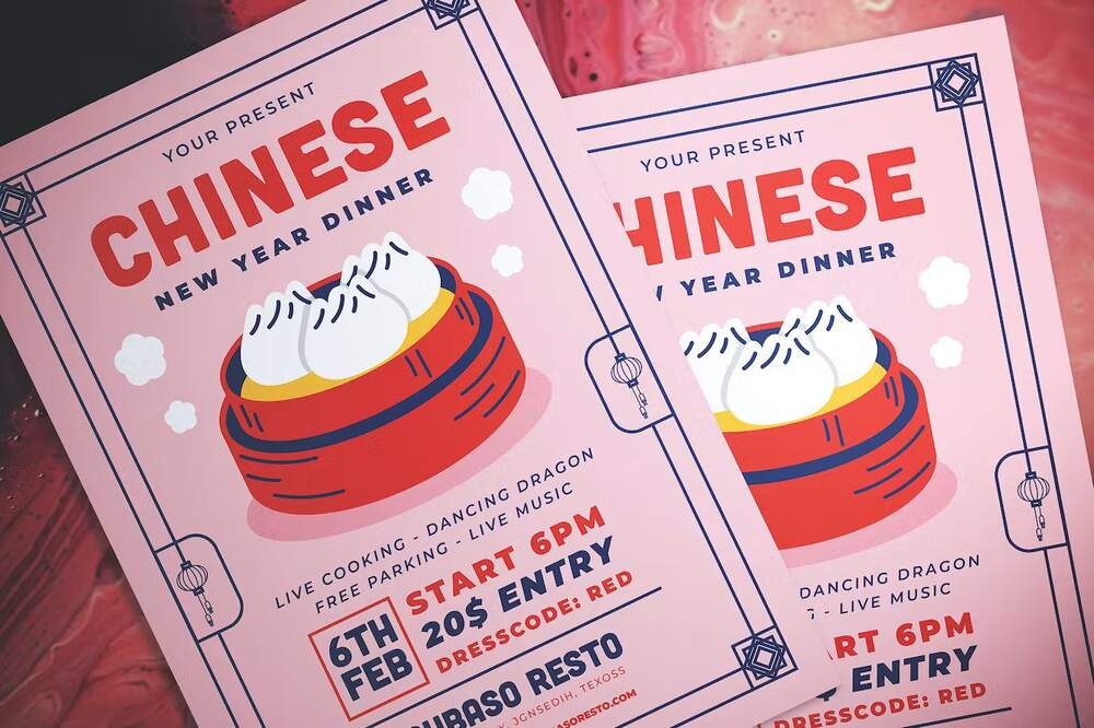 A chinese new year dinner flyer