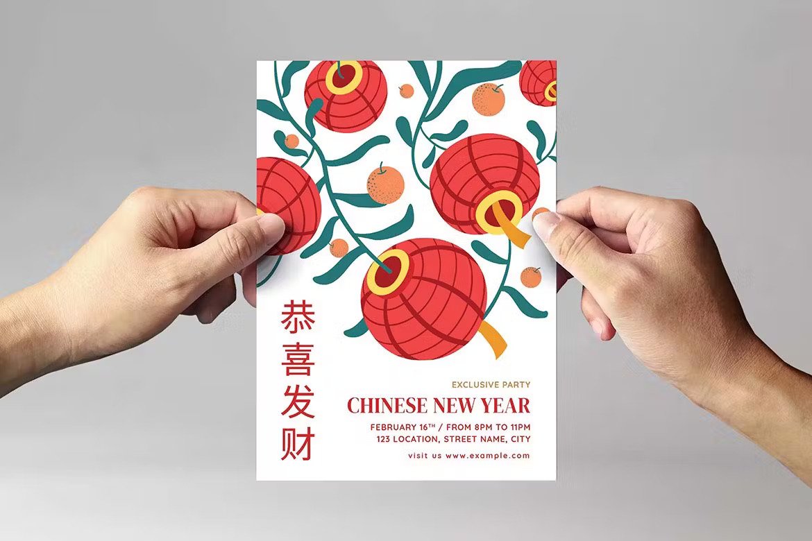 A chinese new year flyer and moneu template