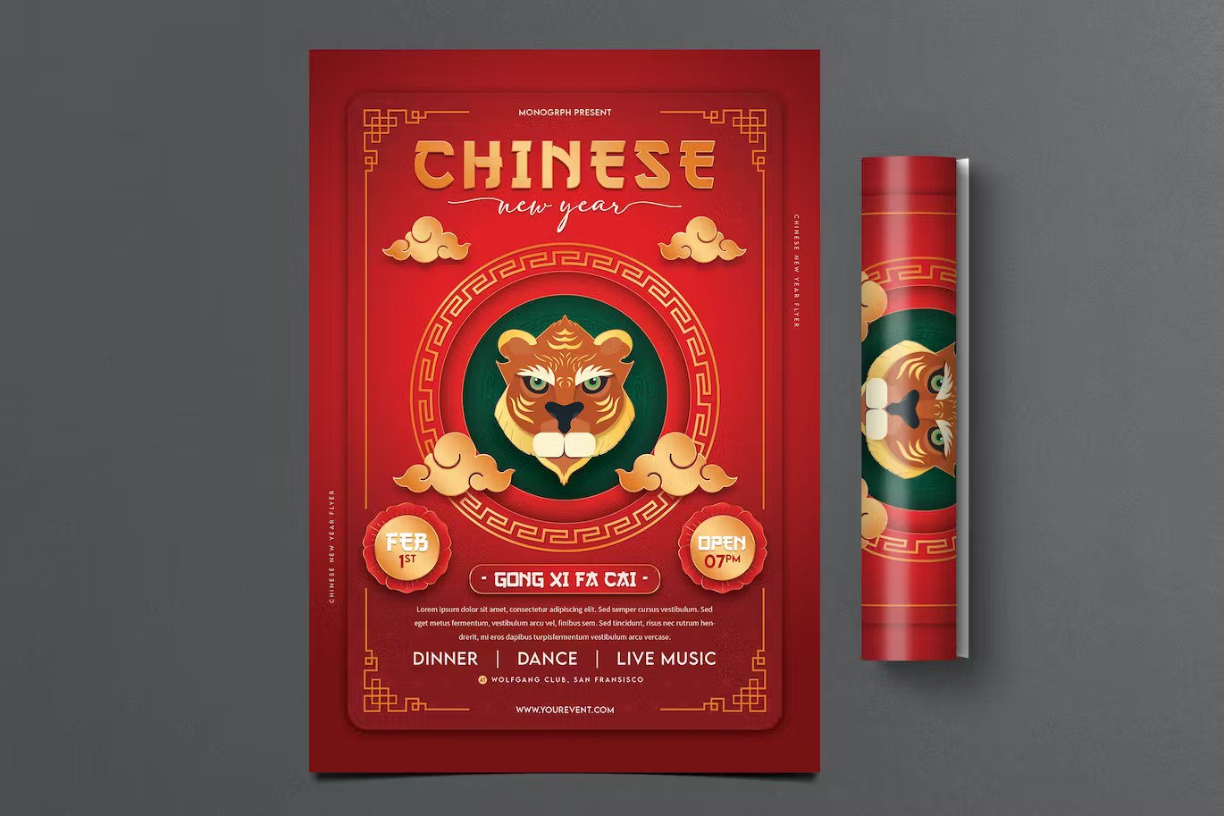 A chinese new year flyer templates