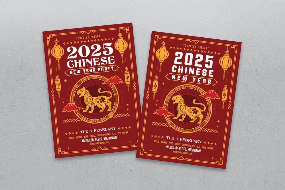 A chinese new year tiger flyer