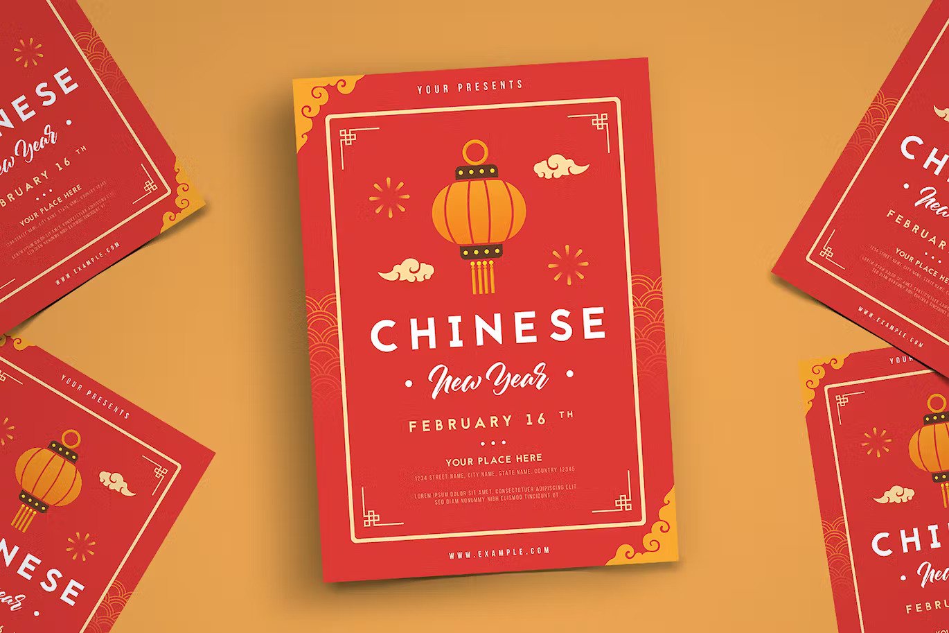 A chinese new year flyer template